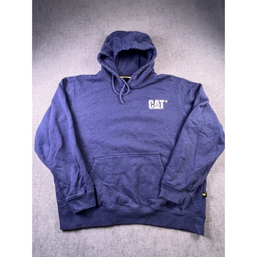 Caterpillar Hoodie Men's XL Blue‎ Embroidered Logo Work Outdoor Casual